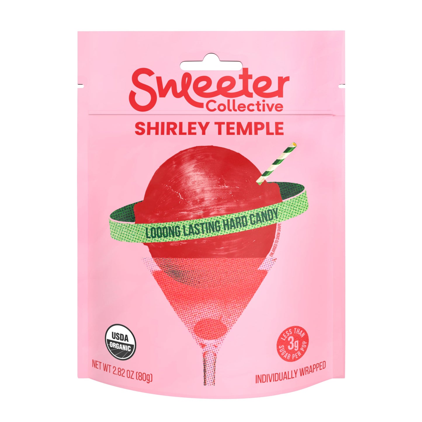 Sweeter Collective Hard Candy, Organic & Long-Lasting 15 Pops 2.82 oz - Shirley Temple