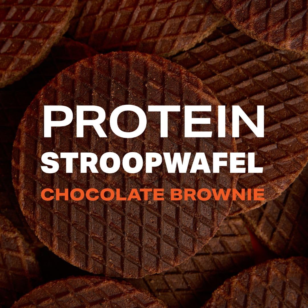 PODIUM Protein Stroopwafel, Chocolate Brownie, Pre & Post Workout Snack, Box of 8 Wafels