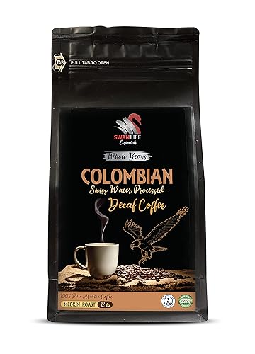 colombian coffee beans medium roast - DECAF COLOMBIAN WHOLE BEANS COFFEE, Medium Roast, 100% Pure Arabica, swiss water processed, non gmo - swiss
