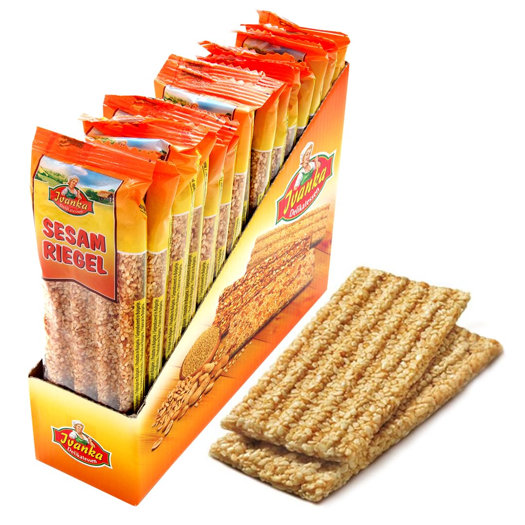 Ivanka's Sesame Crunchy Caramel Bars Deliver Natural Energy & Nutty Flavor - Sesame Bars Ideal for Snacking or Healthy Breakfast - Enjoy the Taste
