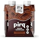 Pirq Plant-Based Protein Shakes | Chocolate 11 Fl Oz (Pack of 4) | Dairy-Free, Gluten-Free, Soy-Free, Zero Sugar