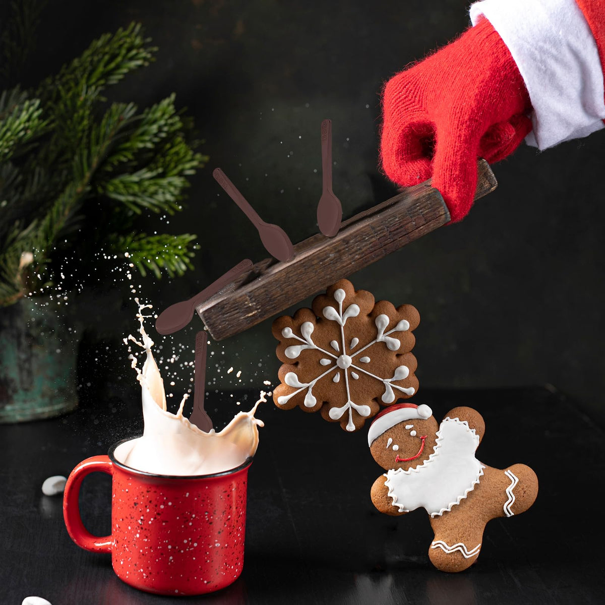Fruidles Dark Chocolate Spoons, Candy Hot Chocolate Stirrers, Gourmet Cocoa Stirrer, Non-GMO, 6 Spoons per Box (4-Pack)