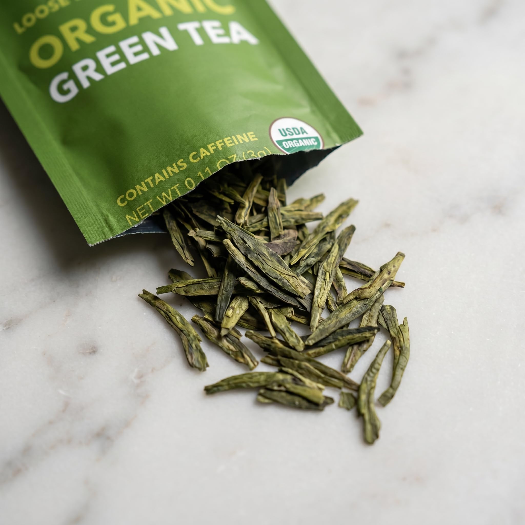 Wu Wei Living Organic Long Jing Green Tea, Loose Leaf, USDA Certified (32-Pack, 32, Count)