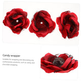 IMIKEYA 10Pcs Rose Petal Chocolate Wrappers Elegant Candy Packaging for Weddings Birthdays and Events Random Colors and Realistic Design