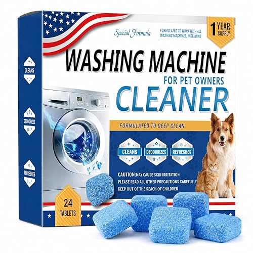 ukiism Washing Machine Cleaner Tablets for Pet Owners, Washer Cleaner for Pet Hair, Dander & Odor, Deep Cleaning Descaler Deodorizer for HE Front Load