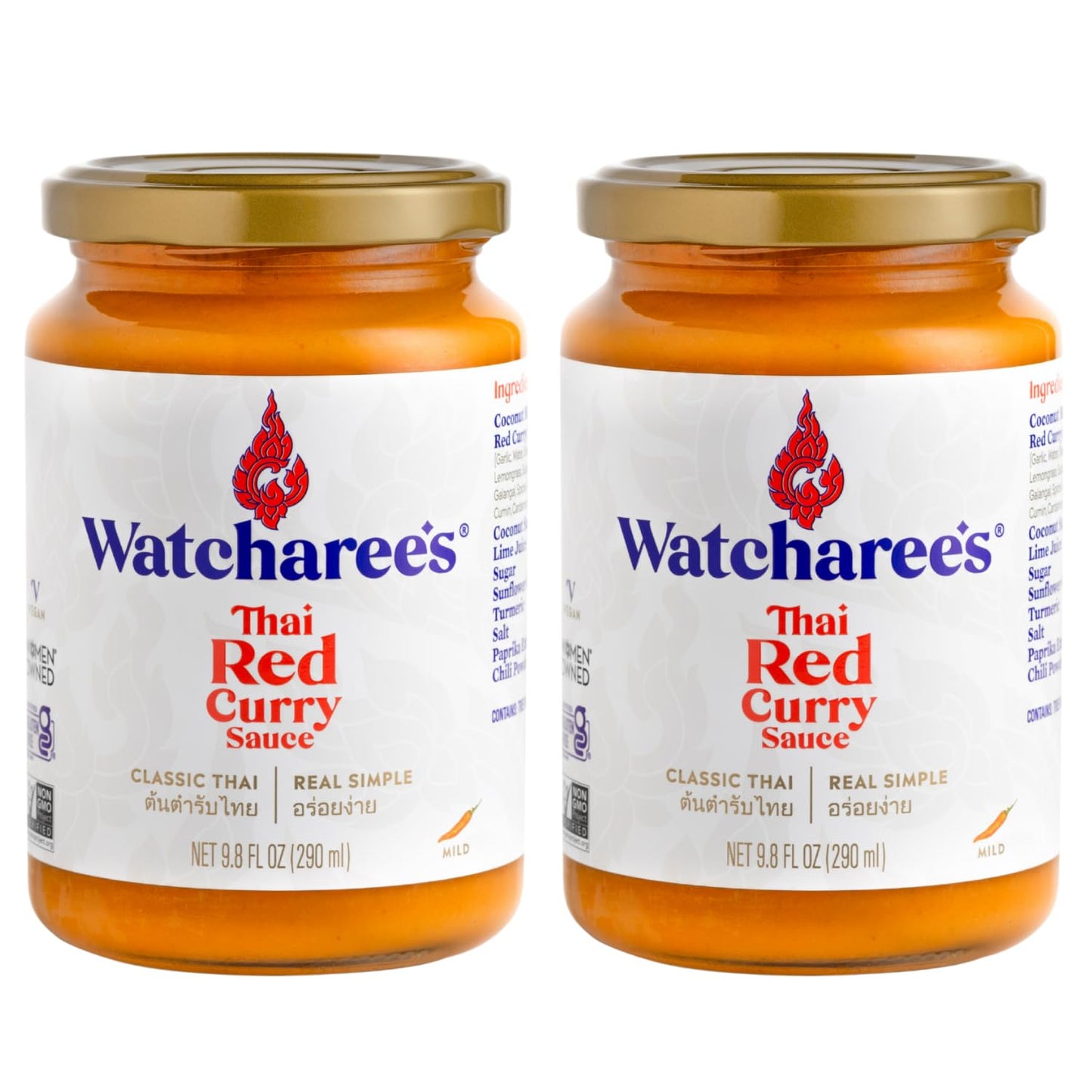 Watcharee’s Thai Red Curry Sauce - Authentic Thai Flavor Made from Real Red Curry Paste & Coconut Milk, Crafted with Natural Ingredients