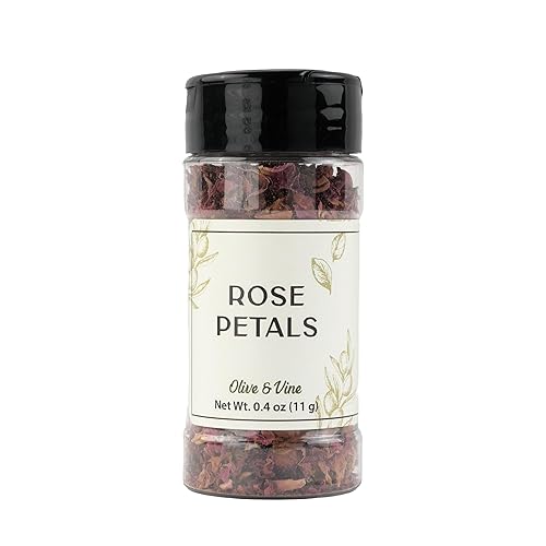Olive & Vine Rose Petals, Floral Aroma, For Teas & Desserts, Rich Tradition, Authentic Taste, For Global Recipes (0.4 Ounce)
