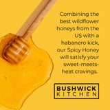 Bees Knees Spicy Hot Honey Bulk Bottle - Made in USA Wildflower Honey Infused with Habanero for Cooking, Glazing & Foodservice Use - Spicy Sweet Kick