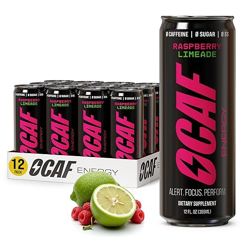 ØCAF Energy - Paraxanthine Energy Drink, Caffeine Alternative, Sugar Free, Raspberry Passionfruit, Smooth Focus & Alertness, No Jitters or Crash