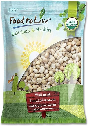 Food to Live Organic Whole Macadamia Nuts, 12 Pounds - Non-GMO, Raw, Shelled, Unsalted, Kosher, Vegan, Bulk. Keto Snack. Buttery Flavor. Good Source