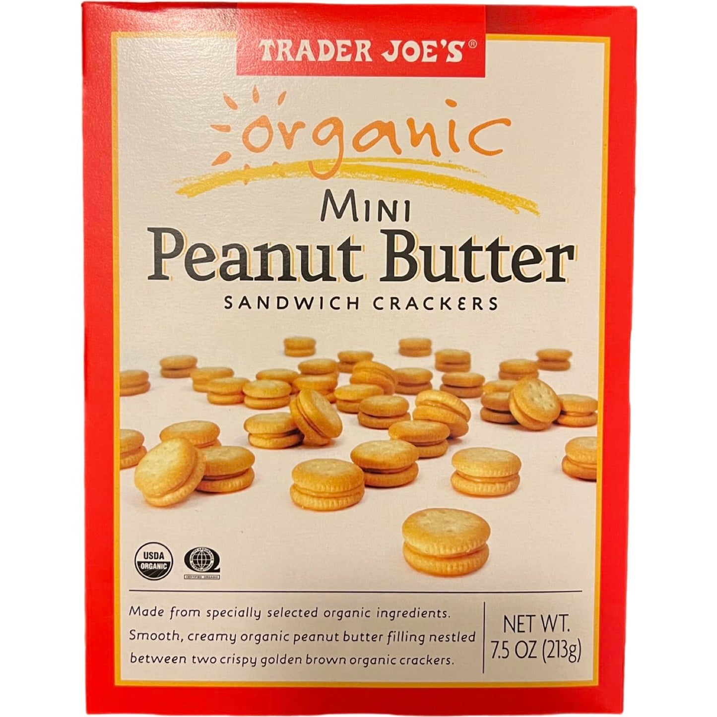 Trader Joe's Organic Mini Peanut Butter Sandwich Crackers (Pack of 2)