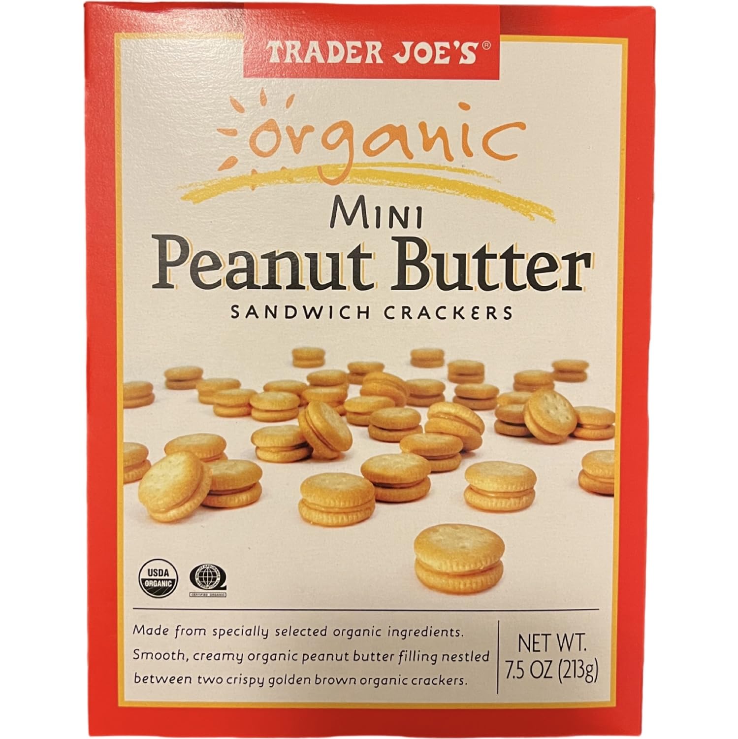 Trader Joe's Organic Mini Peanut Butter Sandwich Crackers (Pack of 2)
