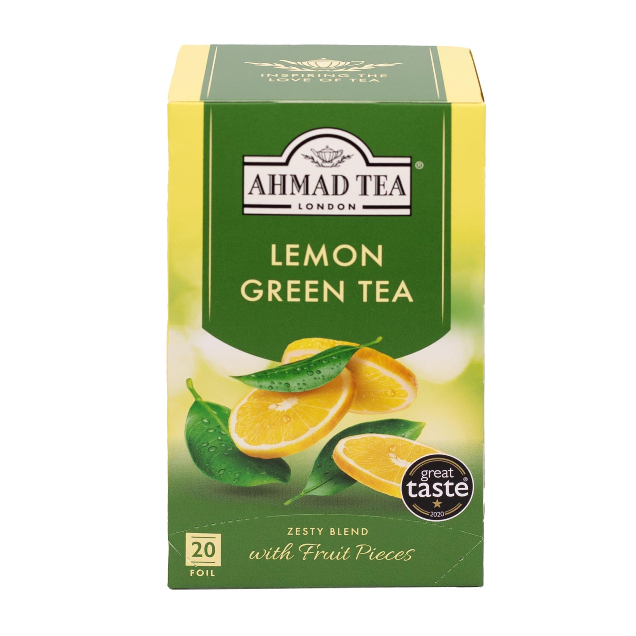 English Teas, "Lemon Green Tea" - Tagged & Aluminium Foil Enveloped Teabags