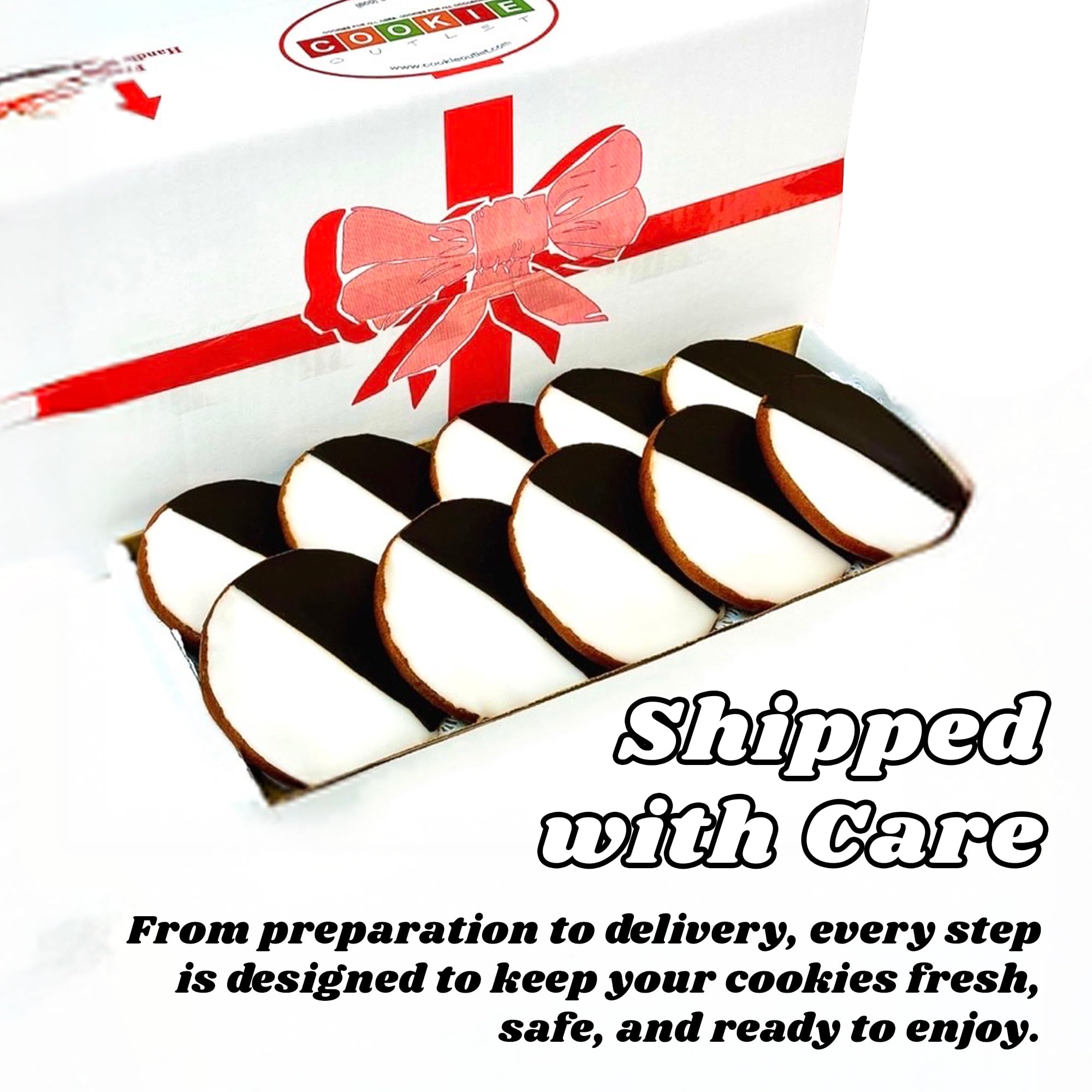 Best Cookies 5" Black and White Cookies New York Style - 24 Gourmet Vanilla Cookies Individually Wrapped, Kosher Certified, Fresh Bakery Snack