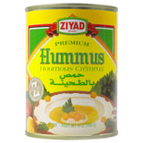 Ziyad Premium Vegan Hummus with Tahini - 14 oz - Authentic Middle Eastern Chickpea Dip - Ready-to-Eat Cans - No Additives, High-Protein, Creamy