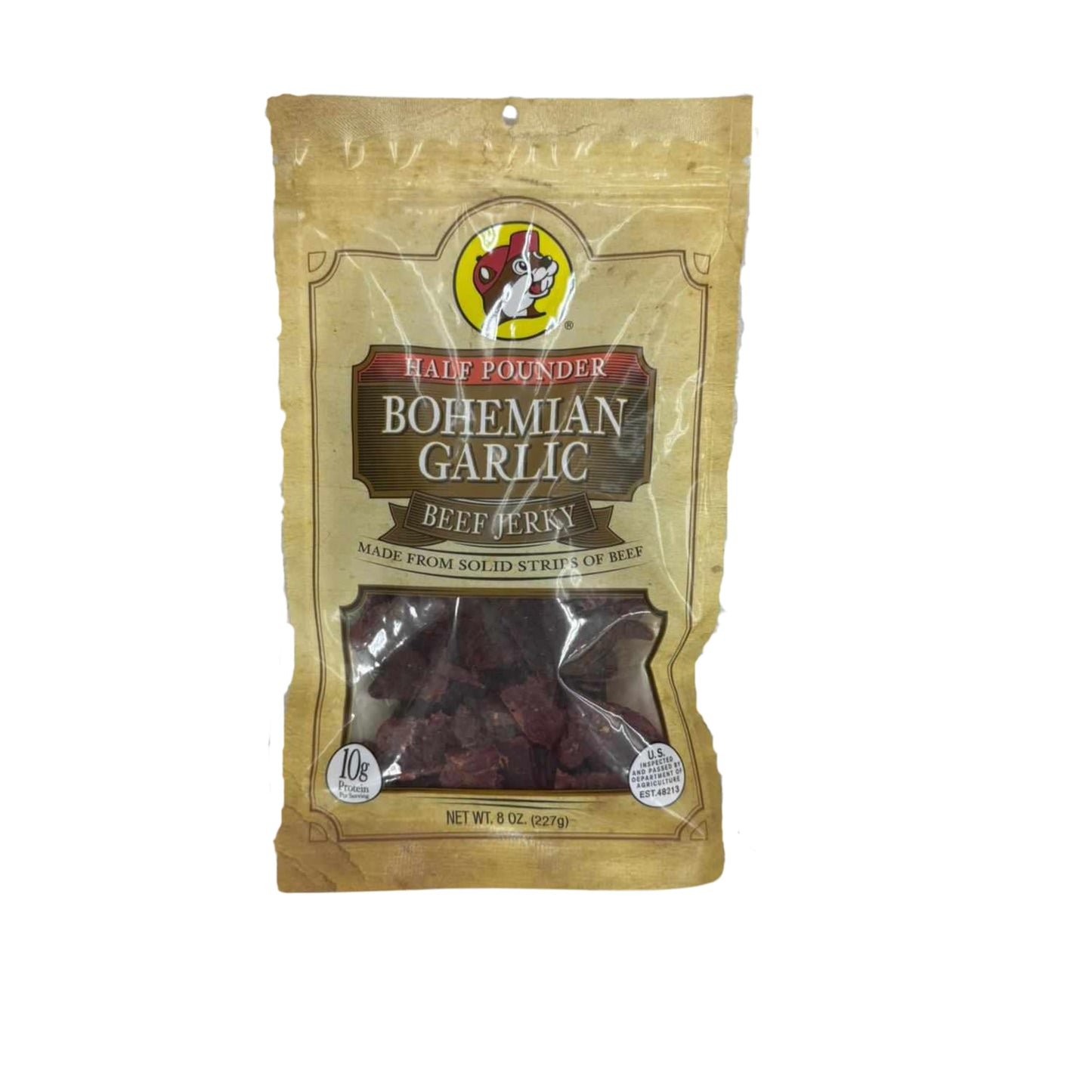 Buc-ee's Bohemian Garlic Beef Jerky - 8 oz | Premium Handcrafted Snack | Savory, Garlic-Infused Flavor | Made in Texas - 1 bag