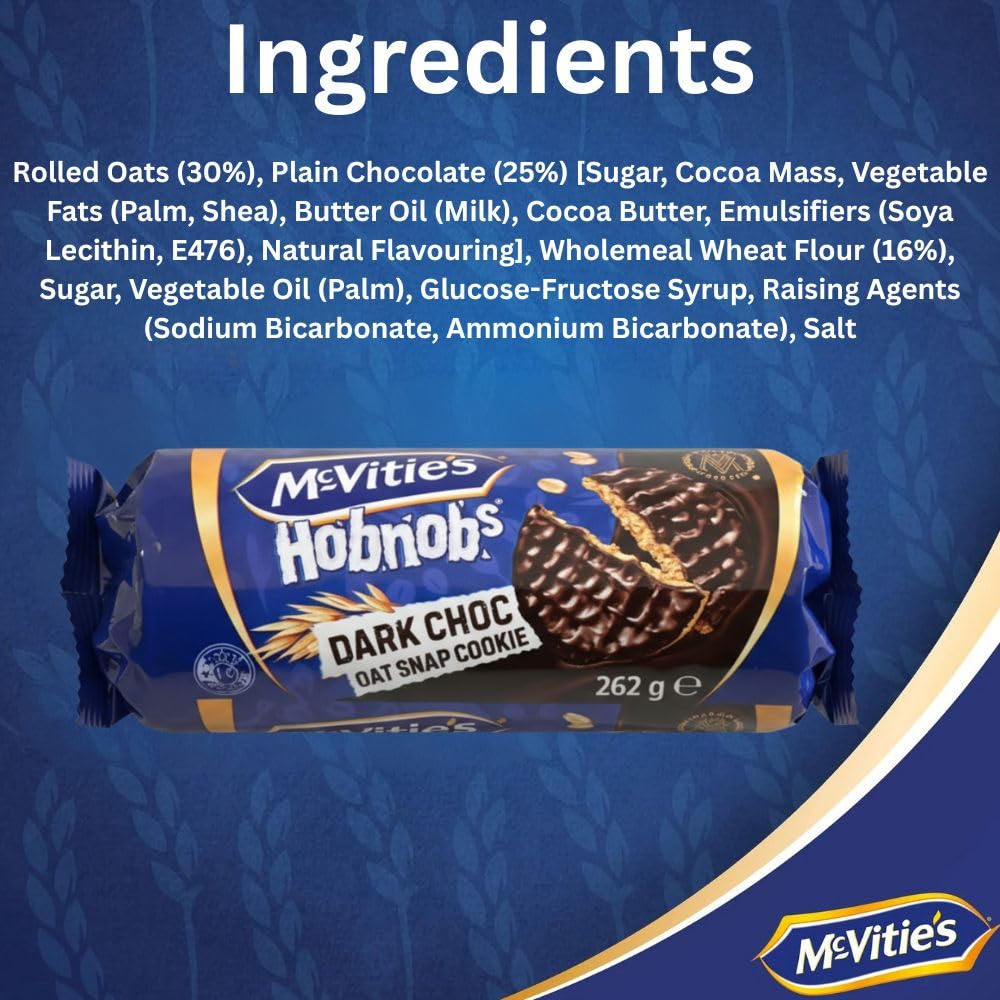 Mcvitie's Dark Chocolate Hobnobs 262g - Pack of 6