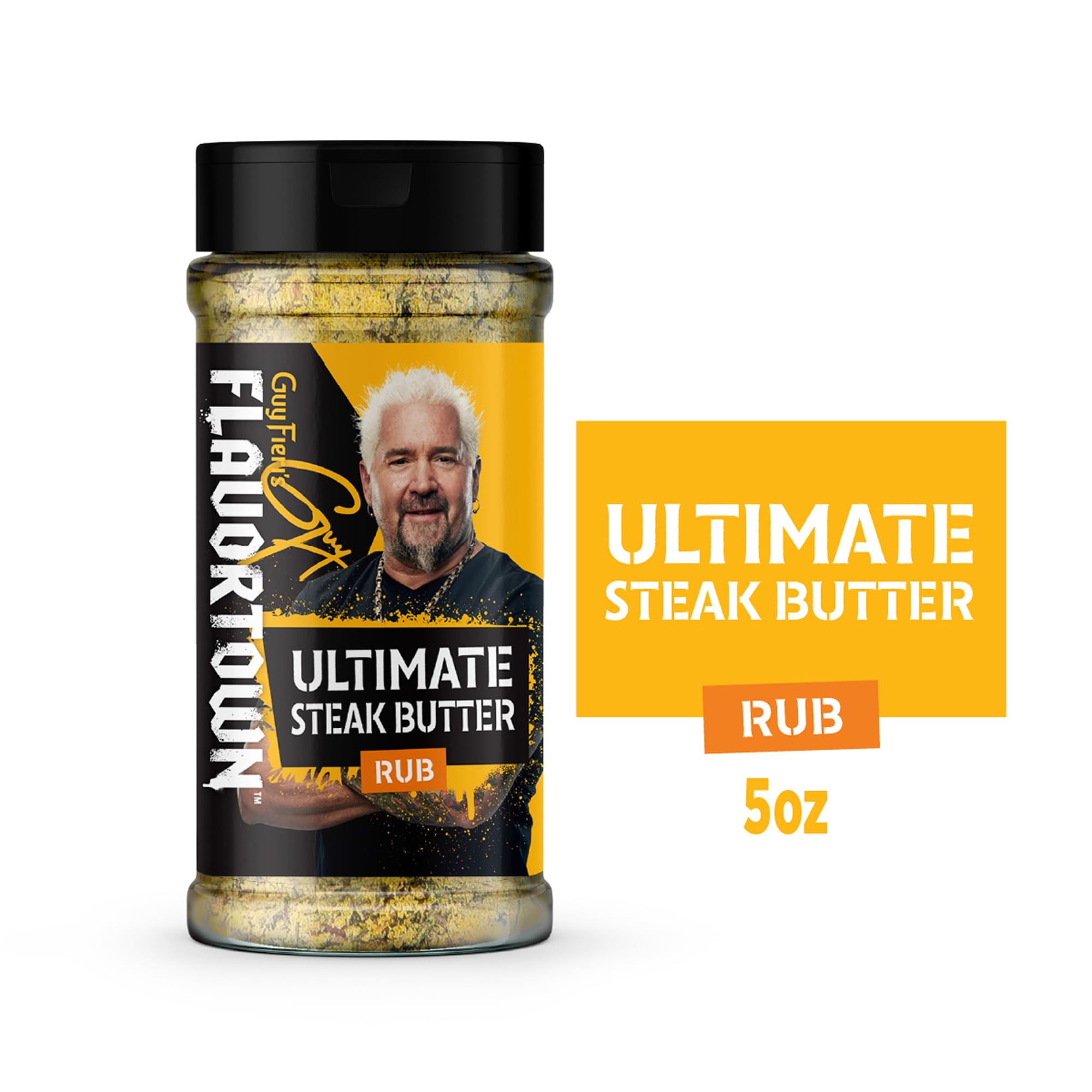Guy Fieri's Flavortown Ultimate Steak Butter Seasoning - Blend of Salt, Spices, & Garlic, Gluten-Free Meat Rub for Cooking & Grilling, Use on Steaks