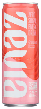 Zevia Zero Calorie Energy Drink Grapefruit, 12 Fl Oz Can