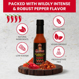 Bloveslife Smackalicious Danger Extreme Hot Sauce 5 Oz - Vegan Organic Vinegar-Flavored Sauce, Low-Sodium, Low-Fat, All-Natural Ghost Pepper Sauce