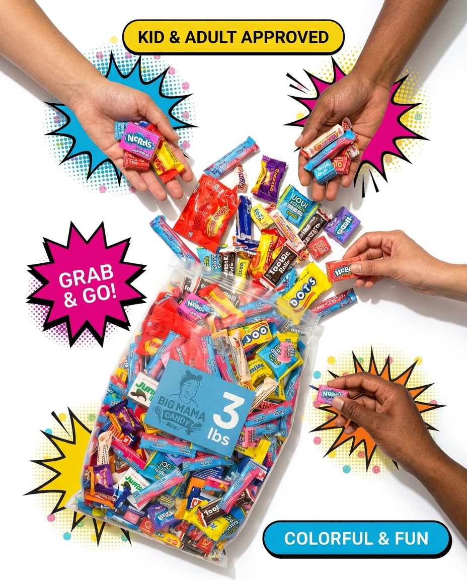 Big Mama Chocolate Candy Assorted Mini Bars Variety Pack 3 lb