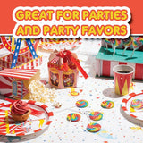 24 Circus Rainbow Lollipops Individually Wrapped, Bursting with Fruity Flavor, Great Swirl Lollipops for Kids Birthday Parties, Party Favor Candy