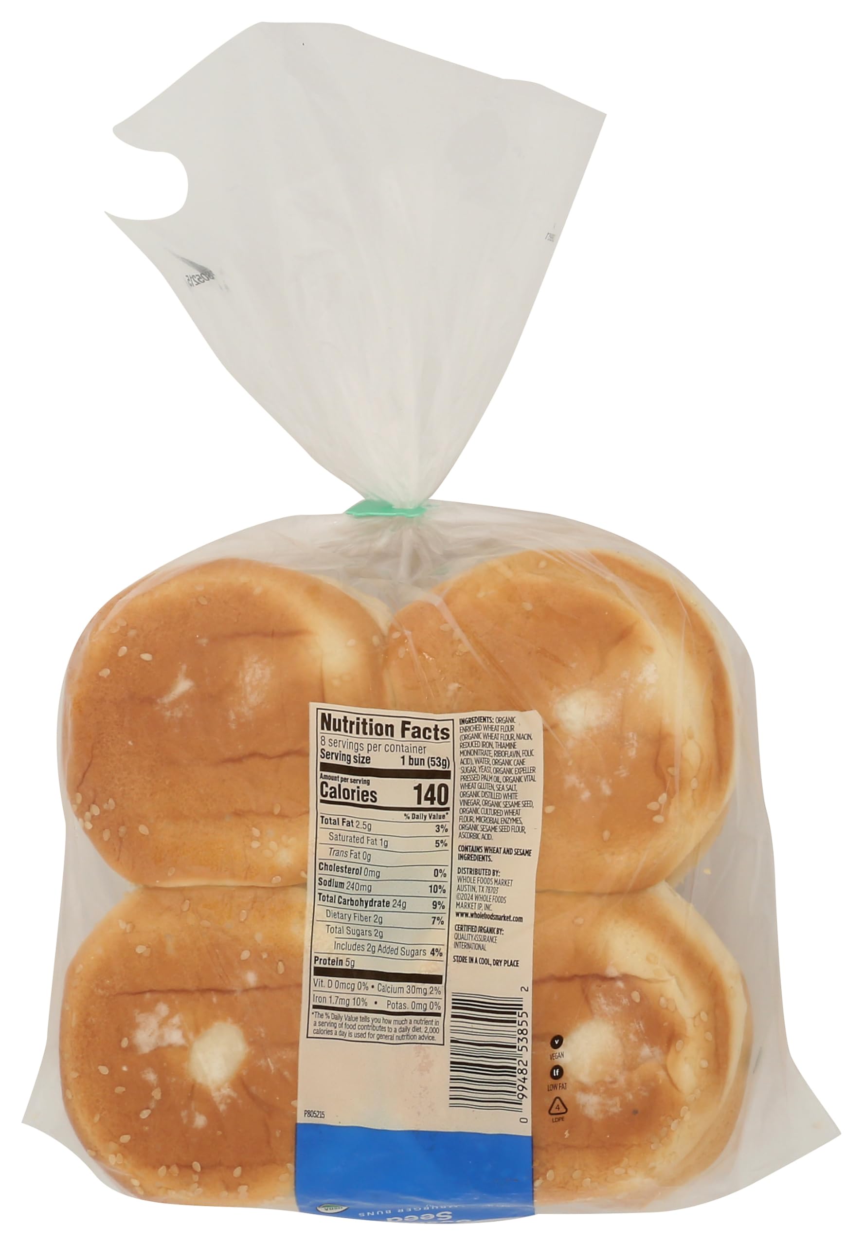 365 by Whole Foods Market Organic Sesame Hamburger Buns, 15 OZ