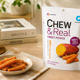 Sweet Potato Chews | Single Ingredient | 60g Ready to Eat Snack | Soft Dried Yam | Pantry Snack, Lunch Box Treat, Hiking, Office, Dessert Topping