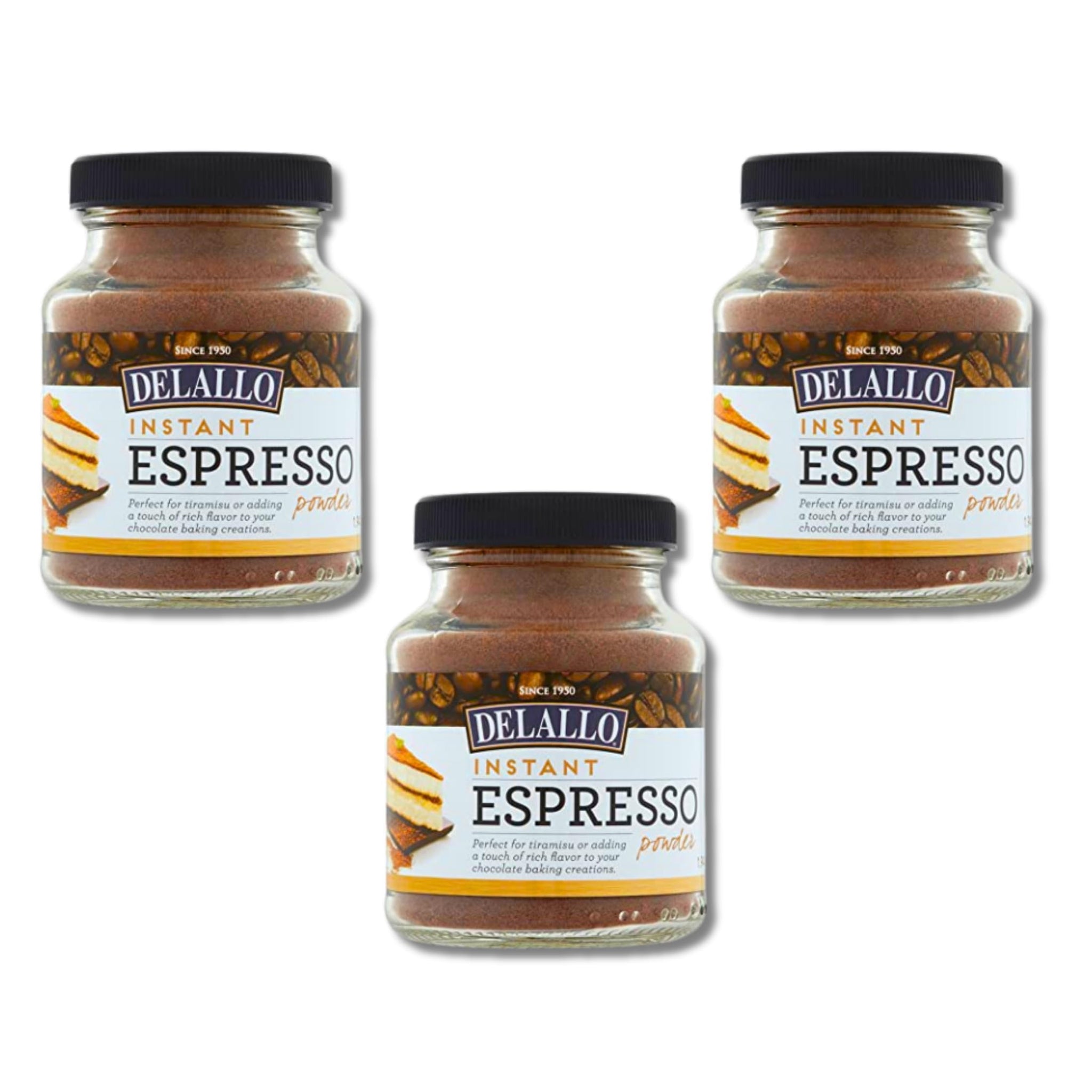 DeLallo Instant Espresso Powder, For Baking and Drinks,100% Dark Roast Coffee, Naturally Caffeinated, Kosher, Vegan, Non-GMO, Peanut Free, 1.94 oz