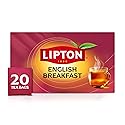 Lipton English Breakfast Black Tea Bags, Caffeinated Classic Tea, Rich, Aromatic Flavor, 20 Total Bags