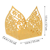 UKCOCO Party Chocolate Tray and Hollow-out Flower Chocolate Wrappers, Gold Paper Candy Packaging Cups for Wedding Dessert Table Decoration, 50pcs
