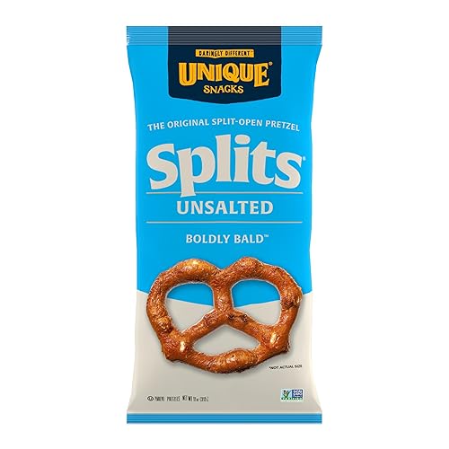 Unique Snacks Unsalted Splits, Delicious, Vegan, Homestyle Baked, Certified OU Kosher and Non-GMO, 11 Ounce Bag (Pack of 3)