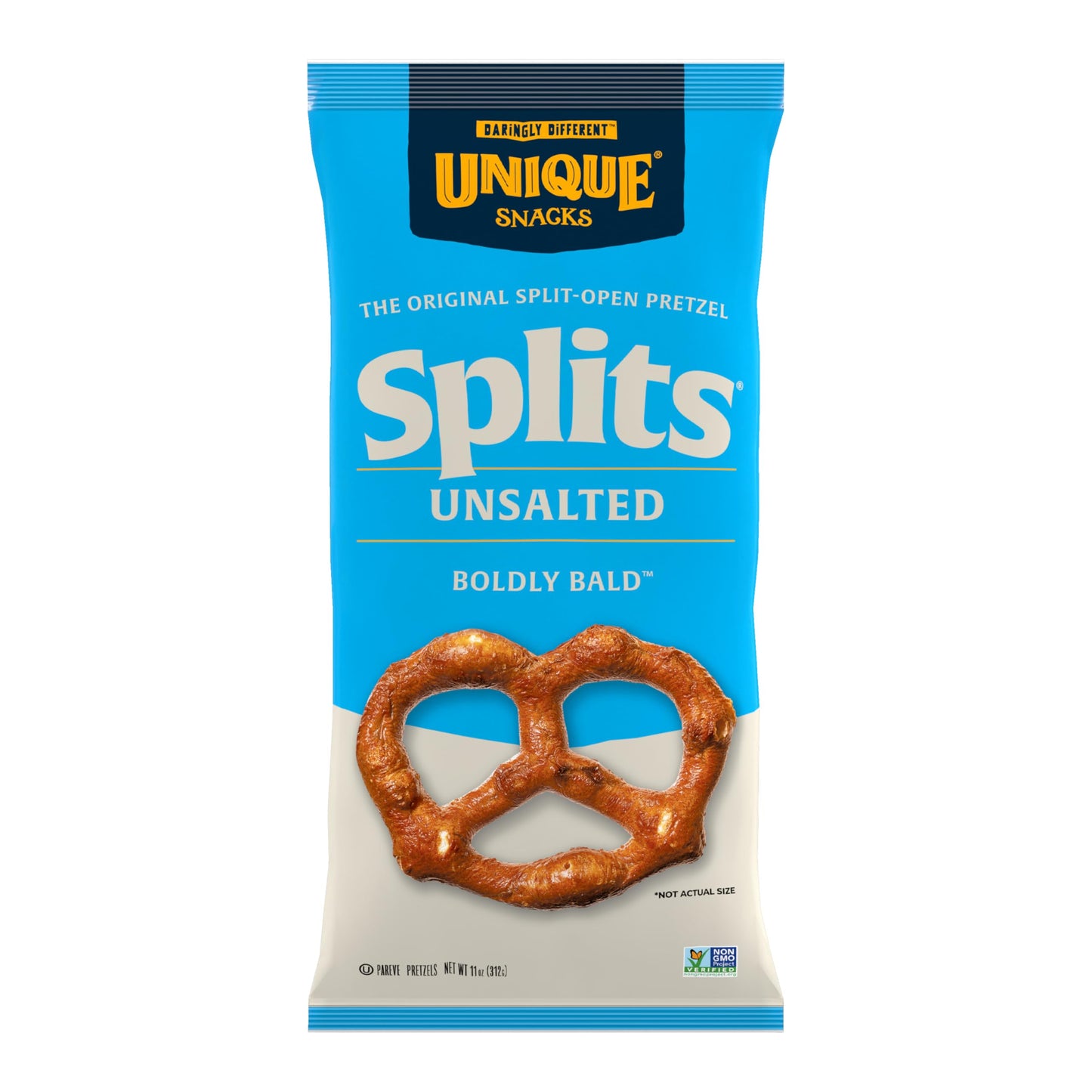 Unique Snacks Unsalted Splits, Delicious, Vegan, Homestyle Baked, Certified OU Kosher and Non-GMO, 11 Ounce Bag (Pack of 3)
