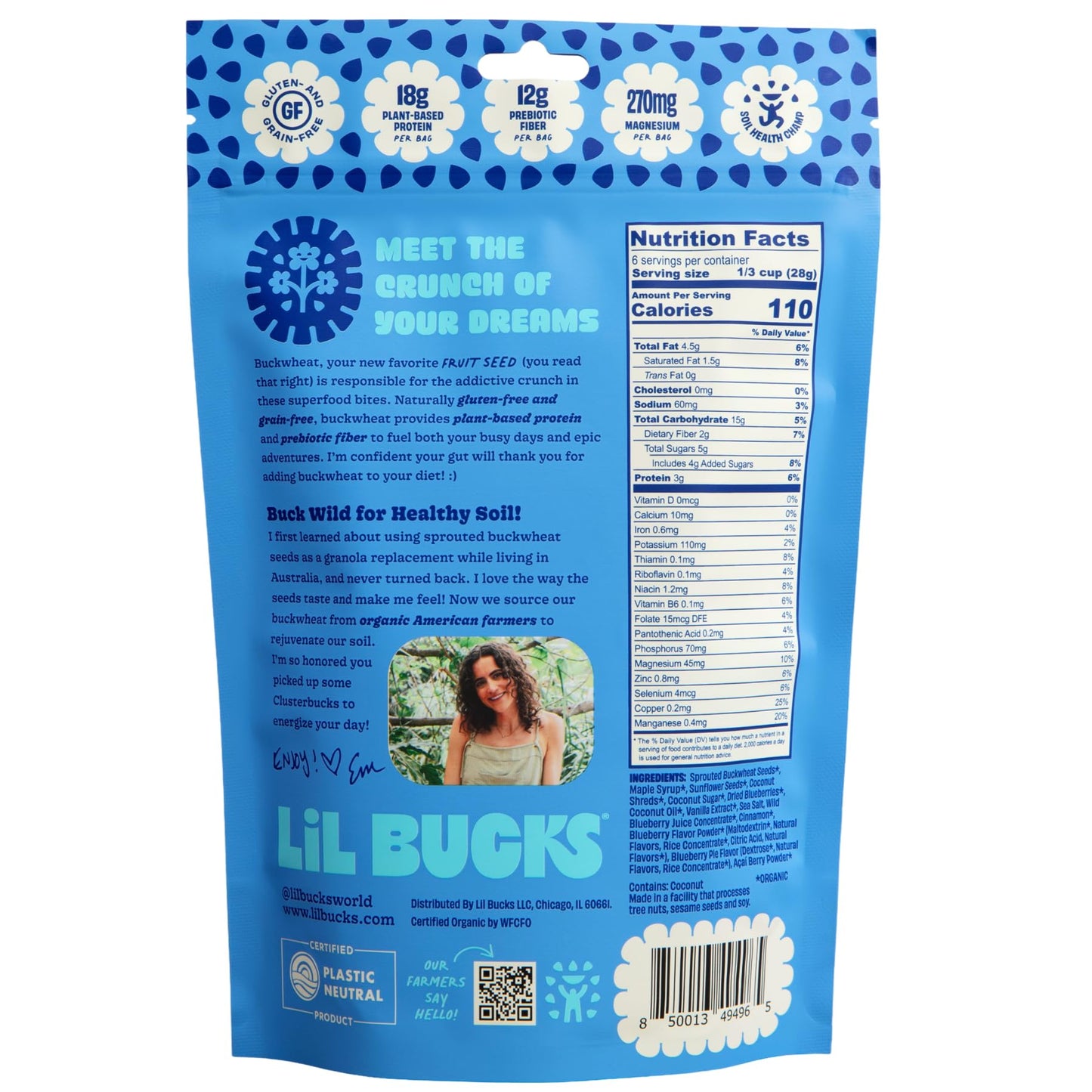 Clusterbucks Superfood Clusters - Grain-Free, Keto-Friendly Granola with Regeneratively Grown Sprouted Buckwheat- Gluten-Free, Low-Carb, Organic