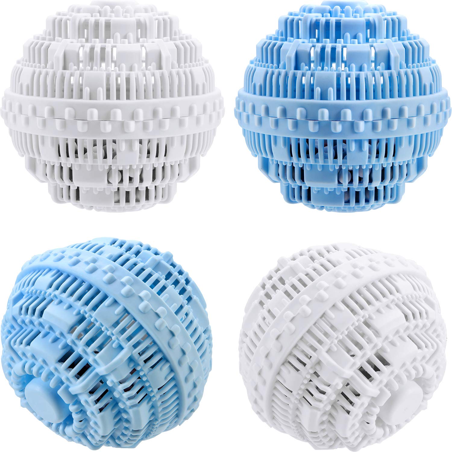 Boao 4 Pieces Laundry Ball, Natural Non Chemical Detergent Laundry Balls for Washing Machine Ultra Laundry Washer and Dryer Washing Ball Bundle(Blue