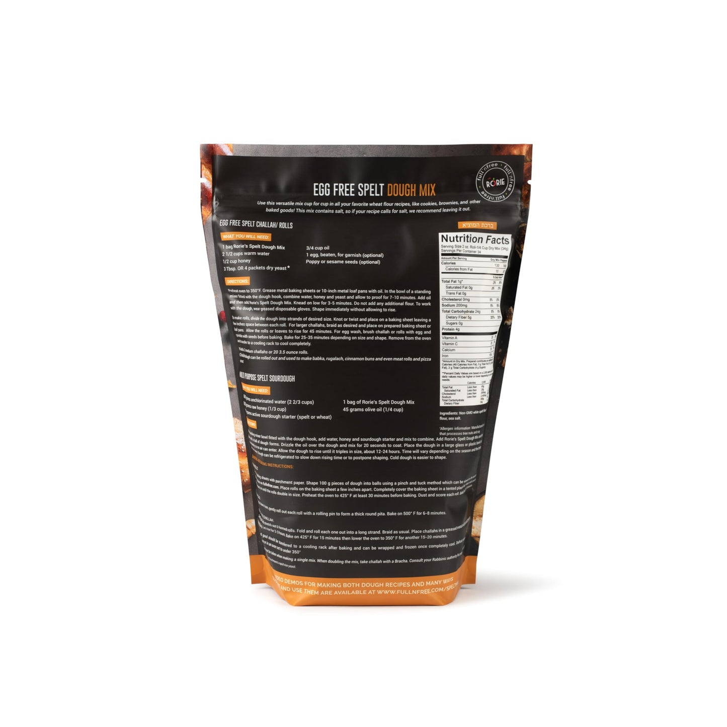 Rories Egg Free Spelt Dough Mix (40 oz)
