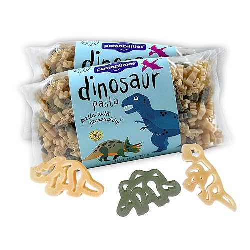 Pastabilities Fun Shaped Pasta for Kids - Dinosaur Pasta Dinosaur Fun Shapes, Family Size, Non-GMO Natural Wheat Pasta, All-Natural, Kosher Certified
