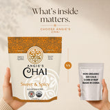 Angie's Chai Sweet & Spicy Organic Instant Chai Tea Powder - Made in USA, Delicious Spiced Mix, 30 Servings, 80 Calories, Handcrafted, Free