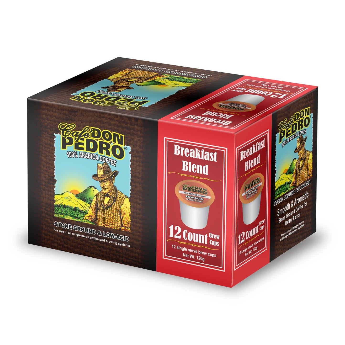 Cafe Don Pedro Variety Pack Arabica Low Acid Coffee Pods - Compatible with Keurig K-cup Coffee Maker, 6 different flavors, 100% Arabica, Battles
