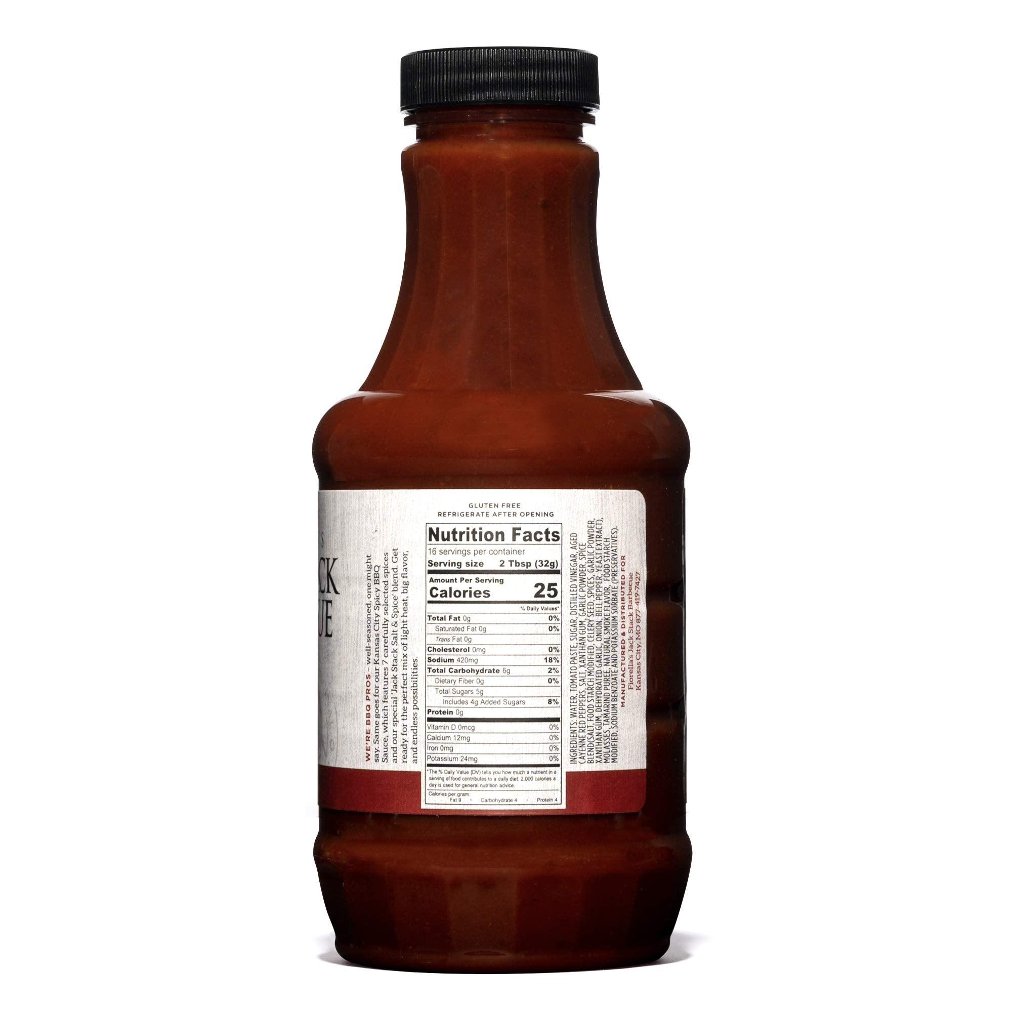 Jack Stack Barbecue Spicy Sauce - Kansas City BBQ Sauce - Spicy Smoked KC BBQ Sauce (2 Pack, 18oz Bottles)