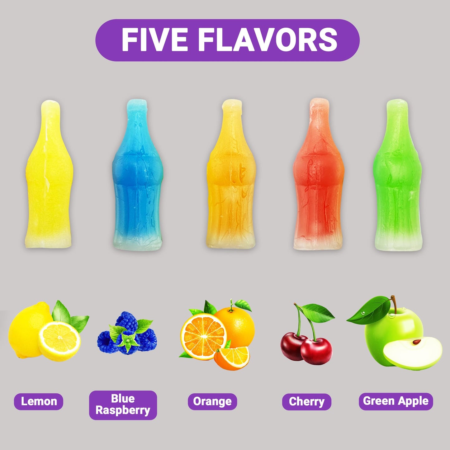 Wax Bottle Candy Drinks - 8 oz Bag | Liquid-Filled Nip Juice Bottles | Retro Bulk Candy for Parties, Candy Buffets & Nostalgic Snacking