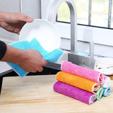 Petunny 10Pcs Wood Fiber Cleaning Cloths Absorbent Dish Cloths Bamboo Blend Cleaning Cloths Reusable Kitchen Towels,7" x 9"
