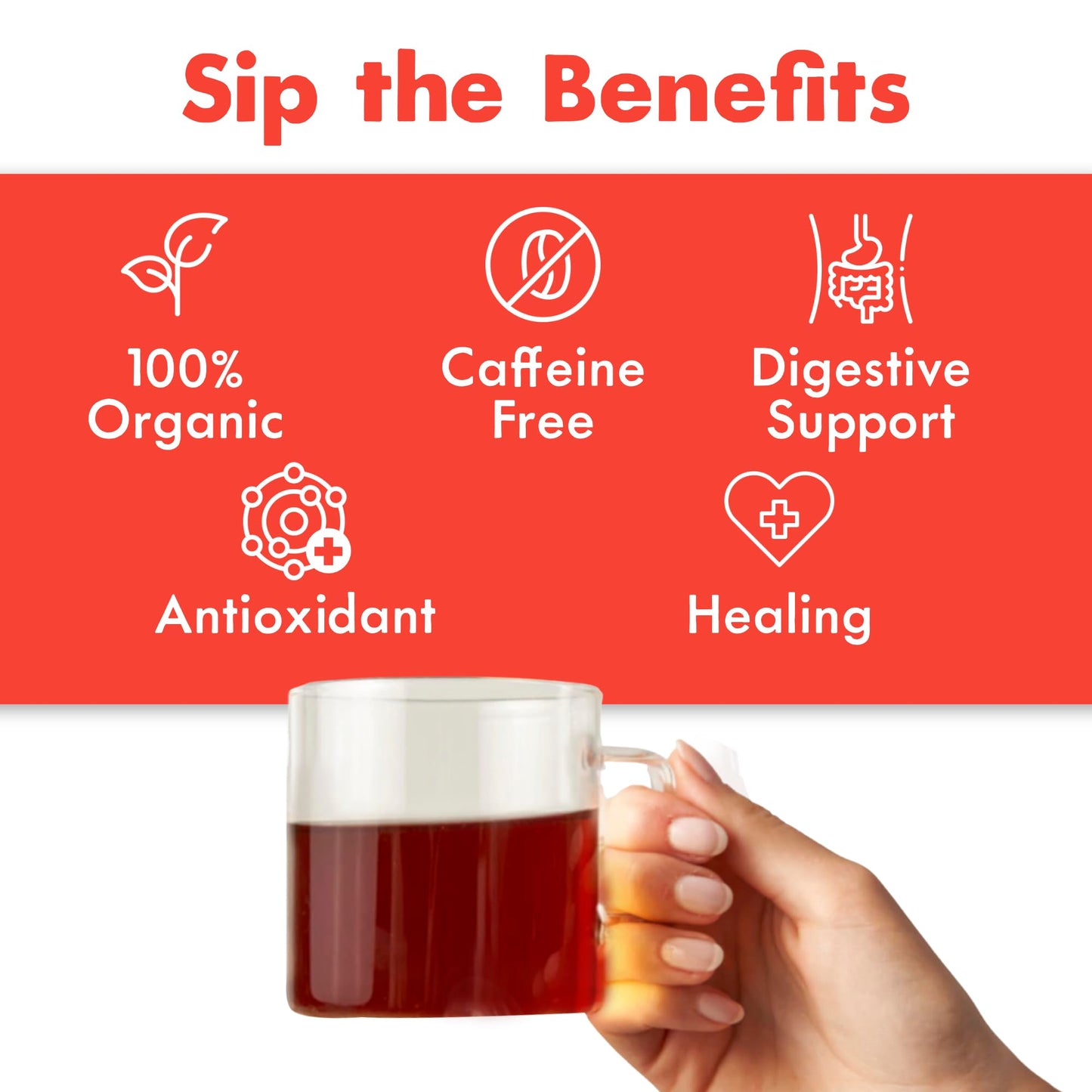 Big Heart Tea Co. Tea Bags - Fiery Masala Chai - Certified Organic, Ayurvedic Herbal Decaf Tea with Small Batch Ground Sweet Herbs and Spices