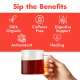 Big Heart Tea Co. Tea Bags - Fiery Masala Chai - Certified Organic, Ayurvedic Herbal Decaf Tea with Small Batch Ground Sweet Herbs and Spices