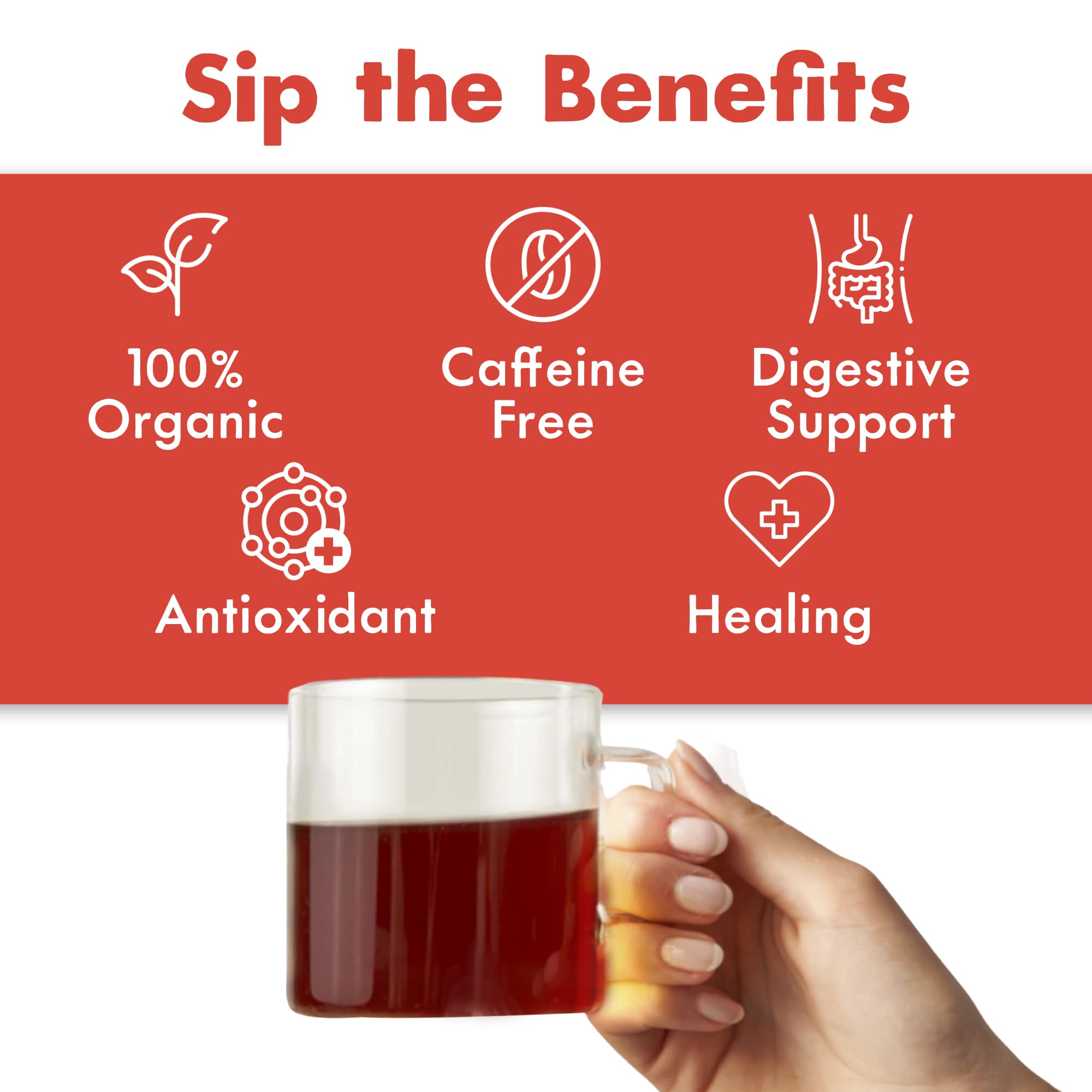 Big Heart Tea Co. Tea Bags - Fiery Masala Chai - Certified Organic, Ayurvedic Herbal Decaf Tea with Small Batch Ground Sweet Herbs and Spices