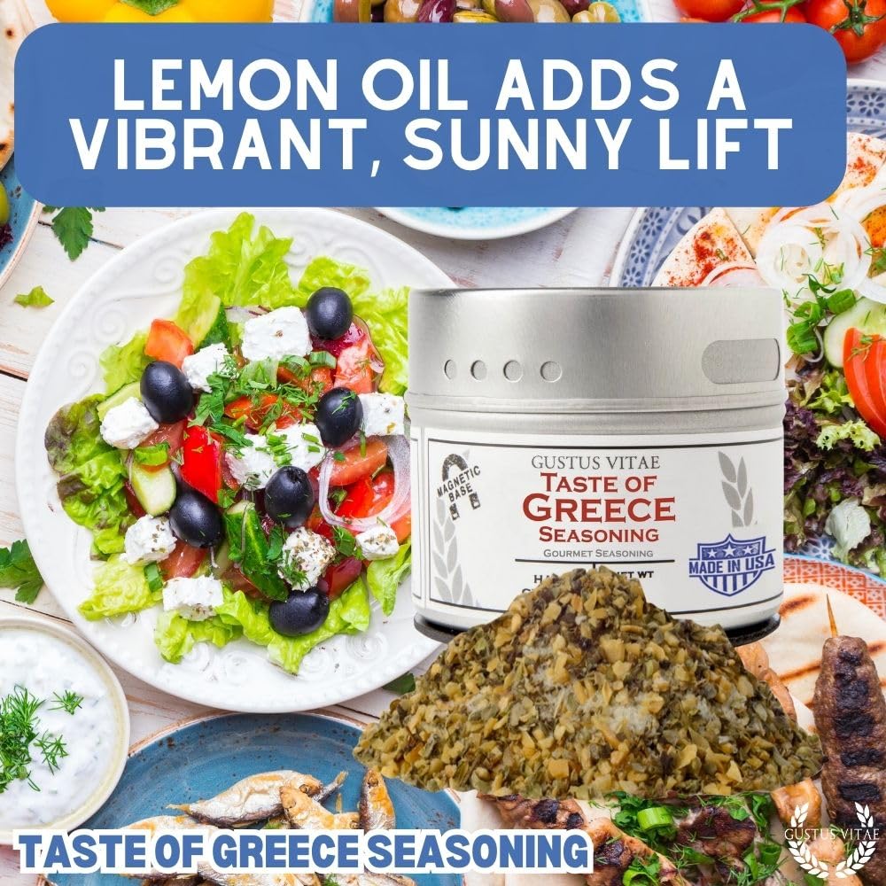 Taste of Greece | Gourmet Seasoning | Authentic Artisanal Spice Blend | Non GMO, All Natural | Handmade in Small Batches in USA | Sustainably Sourced