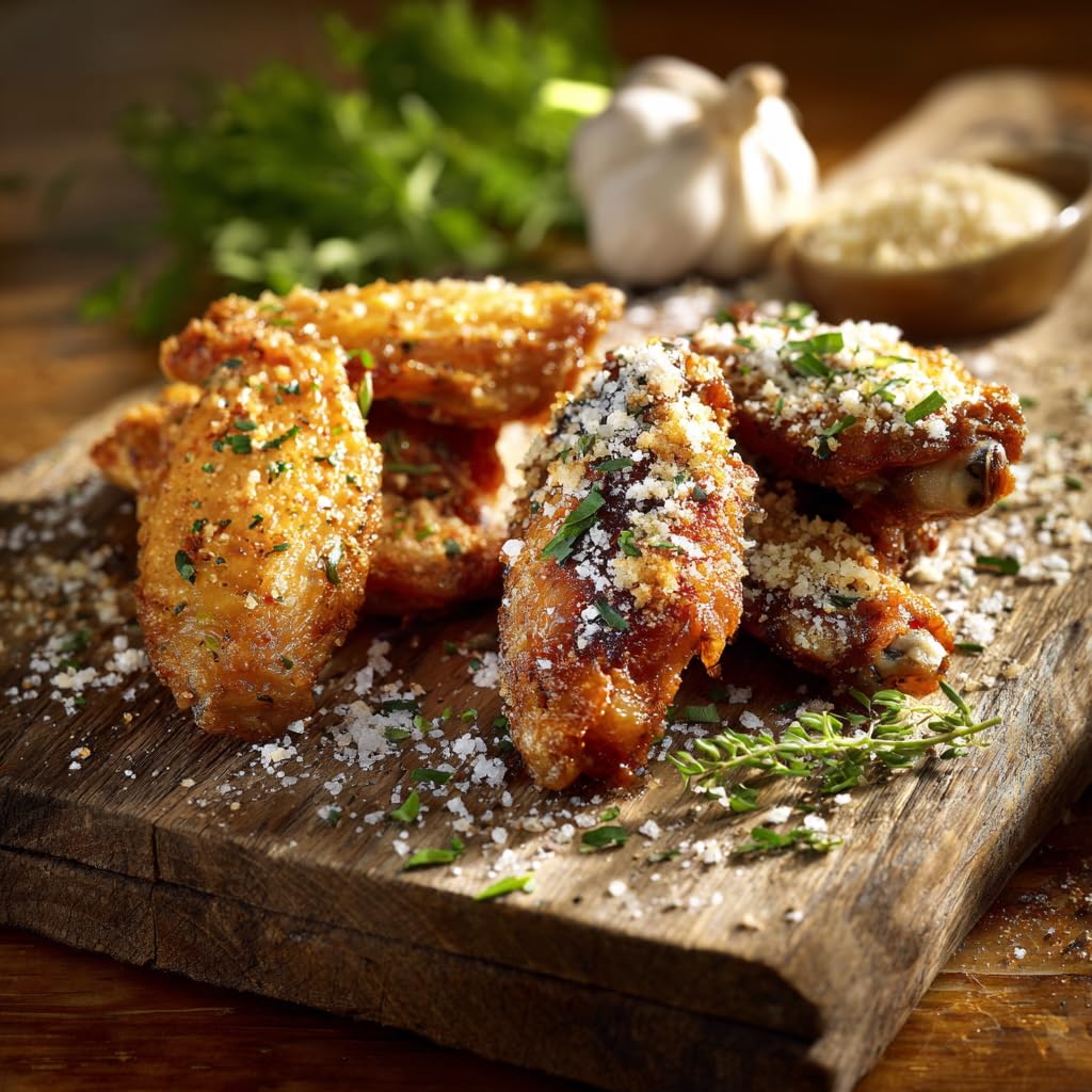 Grumpy Butcher Heritage Chicken Wings Cooked & Microwaveable, 2 Pack (20 oz each) - Premium Garlic Parmesan Rub Fully-Cooked Wings - Microwaves from