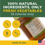 Healo Foods All Natural Vegetable Broth - High Protein, Zero Fat, Gluten-Free, Non-GMO - Ideal for Cooking & Sipping - 14 fl. oz. Glass Jars (Pack