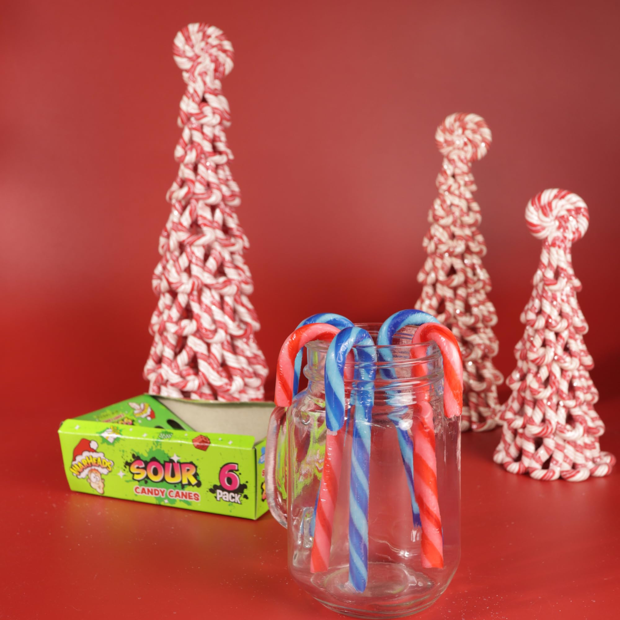 Sweetzo - Sour Christmas Candy Canes, Black Cherry and Blue Raspberry Flavored Treats, Holiday Party Favors, 2.64 Ounces Each (Pack of 4)
