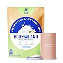 BLUELAND Oxi Laundry Booster Powder with Tin, Starter Set, Clear Skies Scent, 25 Loads, 17.6 oz, Plastic-Free, Eco Friendly, Oxy Cleaner, Stain